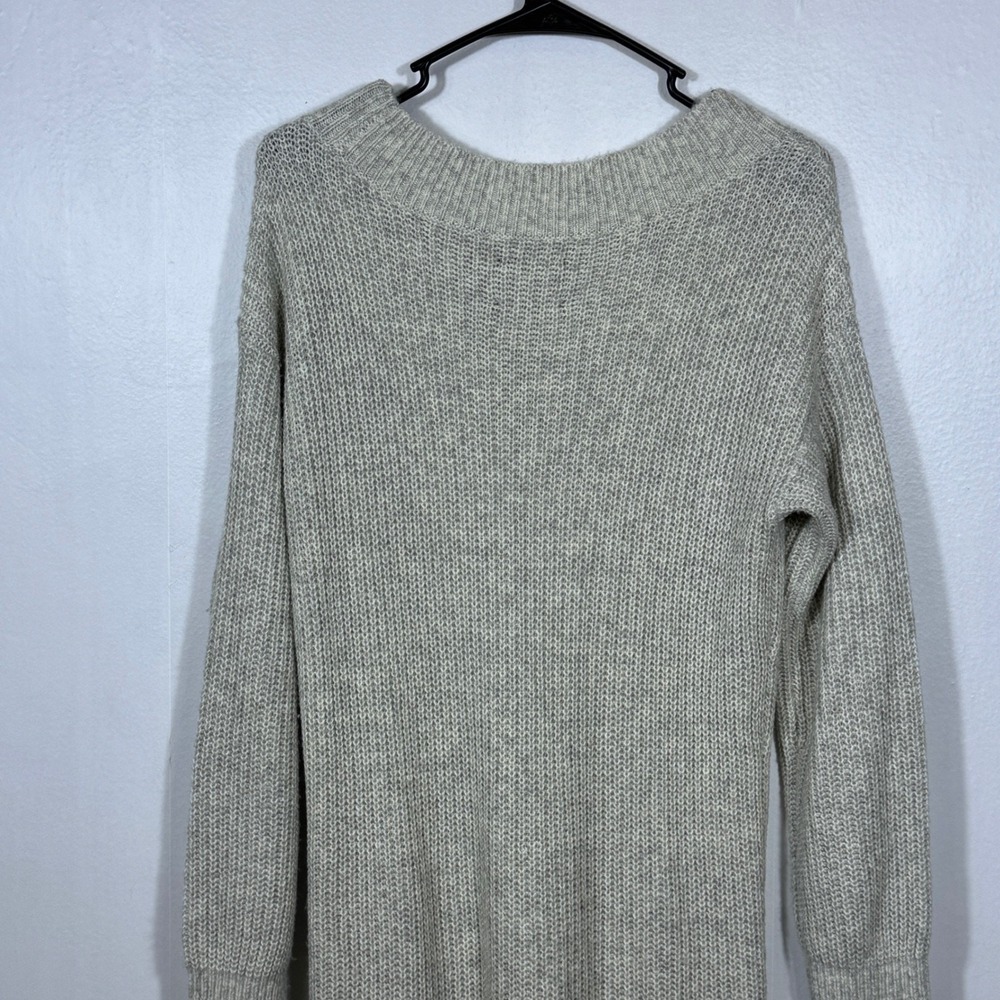 Abercrombie & Fitch Womens Gray V-Neck Knit Sweater Dress Size Small Preppy Fall - Picture 7 of 14
